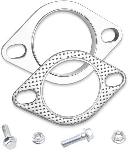 مجموعة توصيل شفة العادم مقاس 2.5 بوصة - شفة مسمار مشقوقة من الفولاذ المقاوم للصدأ 304 وحشية جرافيت مع صواميل/مسامير لأنبوب الرأس (ختم بدرجة حرارة عالية) in Kuwait