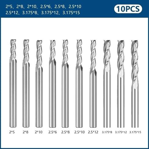 1pcs Tungsten Carbide Flat End Mill Cutter 3.175mm Shank Flat Milling Cutter 3 Flute CNC Router Bit Spiral Milling Bit for MDF Acrylic Wood Aluminum Cutting in Saudi Arabia