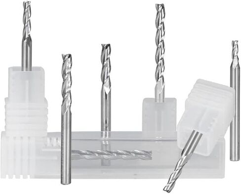 1pcs Tungsten Carbide Flat End Mill Cutter 3.175mm Shank Flat Milling Cutter 3 Flute CNC Router Bit Spiral Milling Bit for MDF Acrylic Wood Aluminum Cutting in Saudi Arabia