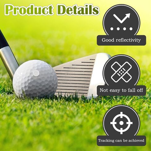 300Pcs Golf Ball Reflective Stickers, Golf Simulator Accessories Tracking Stickers for Launch Monitor Swing Analysis, Ball&Club Markers Accessories Supplies in Saudi Arabia
