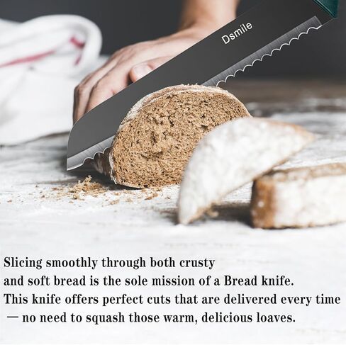 Dsmile 4 PCS Kitchen Knife Set,Black Stainless Steel Knives with Knife Covers,Non-Stick Coated Stainless Steel Blades for Cutting,Slicing & Dicing in Kuwait