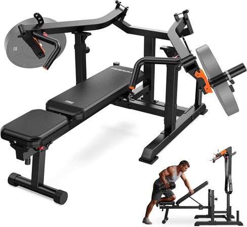 آلة ضغط الصدر من FEIERDUN SO2 Strength Studio، آلة ضغط مقاعد البدلاء مع أذرع متقاربة لصالة الألعاب الرياضية المنزلية، أذرع رافعة قابلة للتعديل مع 4 أوضاع، تصميم فريد لضبط المقعد، معدات تدريب القوة in Kuwait
