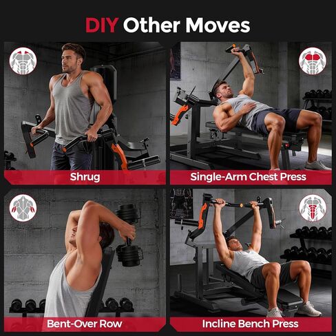 آلة ضغط الصدر من FEIERDUN SO2 Strength Studio، آلة ضغط مقاعد البدلاء مع أذرع متقاربة لصالة الألعاب الرياضية المنزلية، أذرع رافعة قابلة للتعديل مع 4 أوضاع، تصميم فريد لضبط المقعد، معدات تدريب القوة in Kuwait