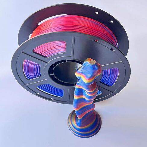 خيوط طابعة ثلاثية الأبعاد من Insane Deal، تتغير الألوان بسرعة، خيوط الحرير بألوان قوس قزح Pla، أحمر ذهبي أزرق، خيوط Pla متعددة الألوان 1.75 مم ± 0.02 مم، بكرة Silk Pla 2.2 رطل in Kuwait