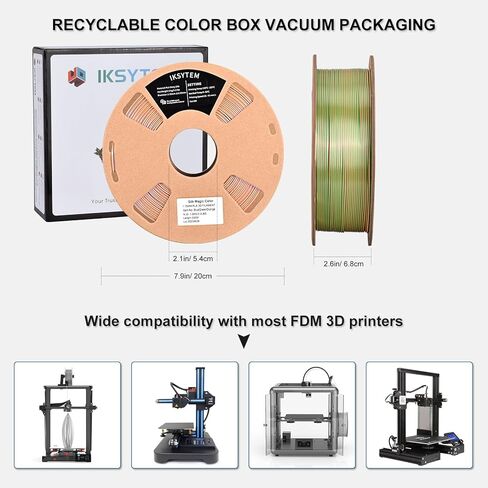 خيوط طابعة ثلاثية الأبعاد من Insane Deal، تتغير الألوان بسرعة، خيوط الحرير بألوان قوس قزح Pla، أحمر ذهبي أزرق، خيوط Pla متعددة الألوان 1.75 مم ± 0.02 مم، بكرة Silk Pla 2.2 رطل in Kuwait