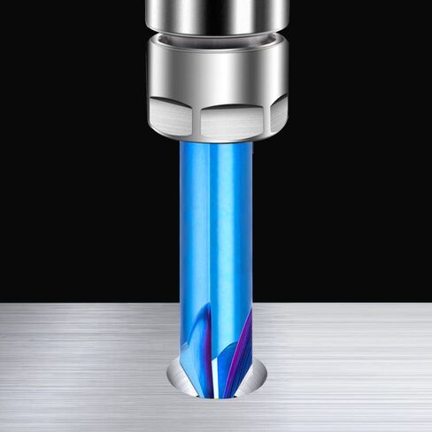 V-Groove 4-Flute Router Bit 1/4" Shank 60/90D Chamfer Mill Nano Blue Coated Carbide Endmill for Metal Milling Tool in Saudi Arabia