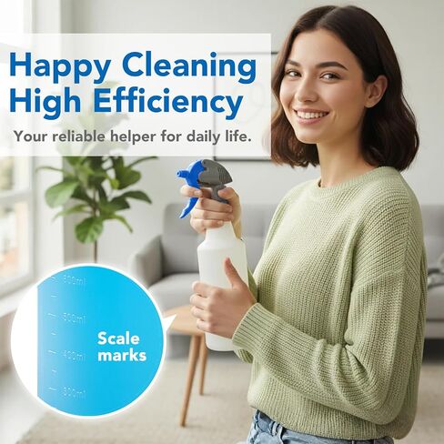 زجاجات رش بلاستيكية من دكتور ديرت 22 أونصة | زجاجة رذاذ فارغة شديدة التحمل لمحلول التنظيف | متوافق مع الكحول المقاوم للأحماض والقلويات عالي التدفق 3 سم مكعب | مثالية للحمام والمطبخ | 650 مل 4 عبوات ألوان in Kuwait