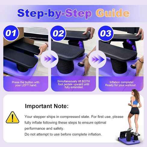 Air Compression Resistance Stepper – Adjustable Mini Stair Climber for Home Cardio Workout, Portable Stepper Machine with LCD Display, 5-Level Adjustable Resistance, Non-Slip Pedals (Red and Black) in Kuwait