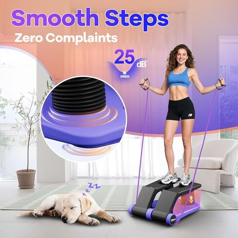 Air Compression Resistance Stepper – Adjustable Mini Stair Climber for Home Cardio Workout, Portable Stepper Machine with LCD Display, 5-Level Adjustable Resistance, Non-Slip Pedals (Red and Black) in Kuwait