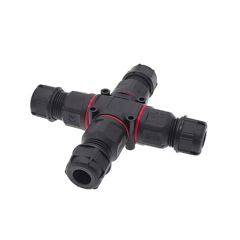 3PIN 4PIN 4 طريقة موصل X كهربائي صناعي IP68 L20 كابل رباعي الاتجاهات موصلات خارجية على شكل متقاطع 1 قطعة (3PIN) in Saudi Arabia