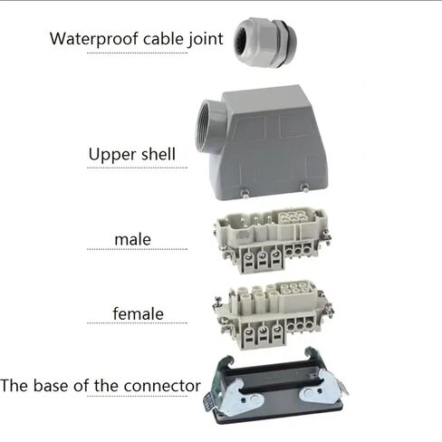 Heavy Duty Connector 12 Core HWK-006/6 40A+16A Power Signal Aviation Socket 1Pcs(Side line) in Saudi Arabia