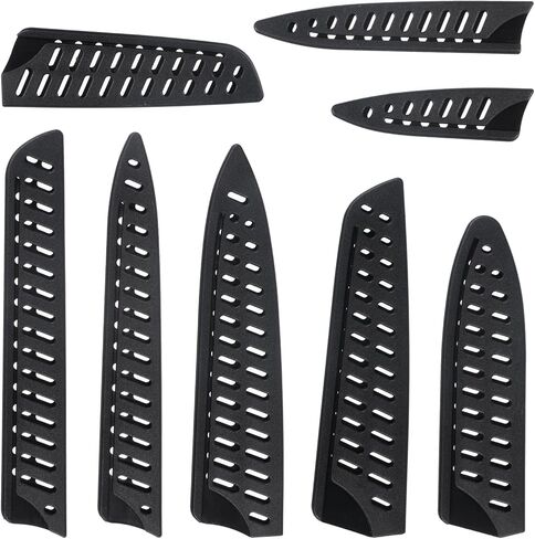 8 Pcs Universal Knife Guards Set, Plastic Safety Knife Covers Black Knives Sheath Blade Protector Kitchen Knives Sheath for Paring Utility Bread Chef Knifes in Saudi Arabia