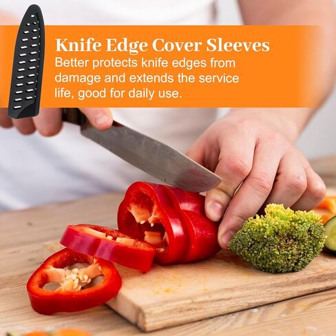 8 Pcs Universal Knife Guards Set, Plastic Safety Knife Covers Black Knives Sheath Blade Protector Kitchen Knives Sheath for Paring Utility Bread Chef Knifes in Saudi Arabia
