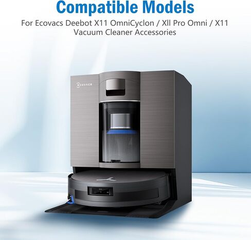 قطع غيار لمكنسة ECOVACS DEEBOT X11 OmniCyclone/X11 Pro Omni /X9 Pro Omni/T80S Omni Robot Vacuum، مجموعة الملحقات: فرشتان رئيسيتان، 6 مرشحات، 3 وسادات ممسحة دوارة، 6 فرش جانبية، 3 أدوات in Kuwait