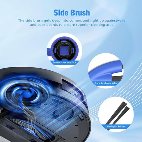 قطع غيار لمكنسة ECOVACS DEEBOT X11 OmniCyclone/X11 Pro Omni /X9 Pro Omni/T80S Omni Robot Vacuum، مجموعة الملحقات: فرشتان رئيسيتان، 6 مرشحات، 3 وسادات ممسحة دوارة، 6 فرش جانبية، 3 أدوات in Kuwait