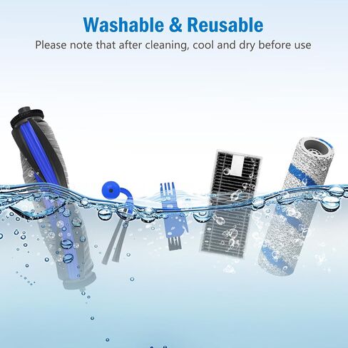 قطع غيار لمكنسة ECOVACS DEEBOT X11 OmniCyclone/X11 Pro Omni /X9 Pro Omni/T80S Omni Robot Vacuum، مجموعة الملحقات: فرشتان رئيسيتان، 6 مرشحات، 3 وسادات ممسحة دوارة، 6 فرش جانبية، 3 أدوات in Kuwait