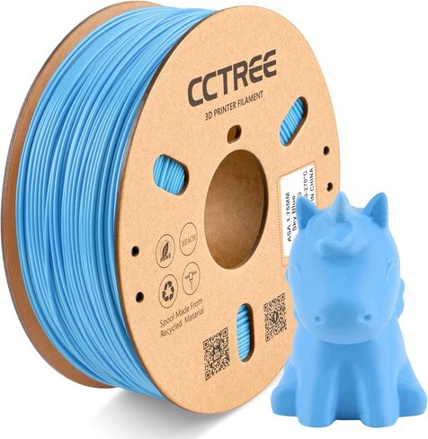 CCTREE ASA Filament 1.75 مم، مقاومة للأشعة فوق البنفسجية، مادة عالية القوة ومقاومة للطقس للمطبوعات الخارجية المتينة، خيوط طابعة ثلاثية الأبعاد 1 كجم (2.2 رطل) بكرة، دقة +/- 0.03 مم، أزرق سماوي in Kuwait