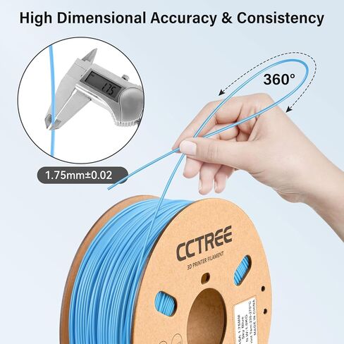 CCTREE ASA Filament 1.75 مم، مقاومة للأشعة فوق البنفسجية، مادة عالية القوة ومقاومة للطقس للمطبوعات الخارجية المتينة، خيوط طابعة ثلاثية الأبعاد 1 كجم (2.2 رطل) بكرة، دقة +/- 0.03 مم، أزرق سماوي in Kuwait