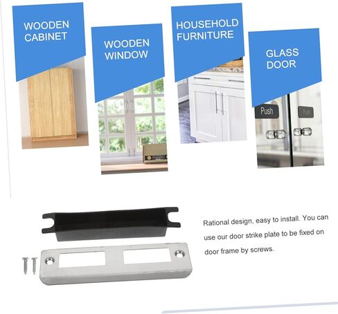 Artibetter 5pcs Stainless Steel Door Strike Plates Door Hole Cover Filler Plates Easy Installation for Concealing Premium Quality Smooth Finish for Enhanced Safety and Convenience in Saudi Arabia