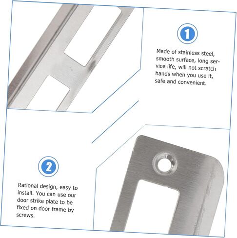 Artibetter 5pcs Stainless Steel Door Strike Plates Door Hole Cover Filler Plates Easy Installation for Concealing Premium Quality Smooth Finish for Enhanced Safety and Convenience in Saudi Arabia