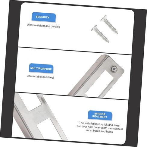 Artibetter 5pcs Stainless Steel Door Strike Plates Door Hole Cover Filler Plates Easy Installation for Concealing Premium Quality Smooth Finish for Enhanced Safety and Convenience in Saudi Arabia
