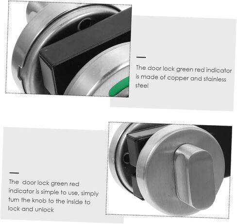 304 Stainless Steel Indicator Door Lock for Bathroom Privacy Door Knob Open/Closed Sign Keyless Deadbolt 53mm Thick Occupied/Vacant Latch for Public Toilets Showers and Offices in Saudi Arabia