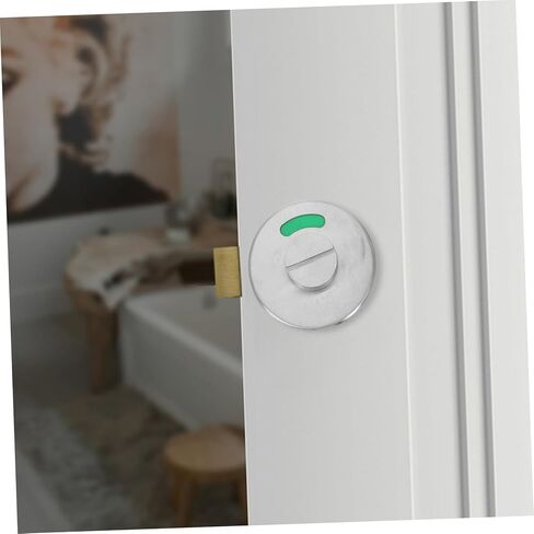 304 Stainless Steel Indicator Door Lock for Bathroom Privacy Door Knob Open/Closed Sign Keyless Deadbolt 53mm Thick Occupied/Vacant Latch for Public Toilets Showers and Offices in Saudi Arabia