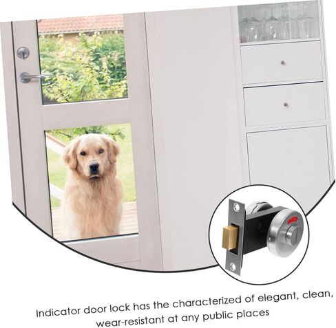 304 Stainless Steel Indicator Door Lock for Bathroom Privacy Door Knob Open/Closed Sign Keyless Deadbolt 53mm Thick Occupied/Vacant Latch for Public Toilets Showers and Offices in Saudi Arabia
