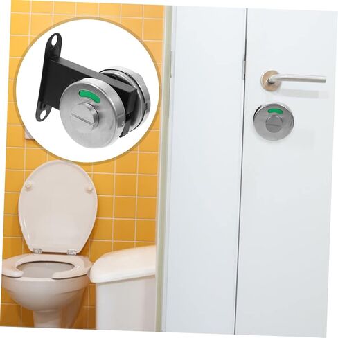 304 Stainless Steel Indicator Door Lock for Bathroom Privacy Door Knob Open/Closed Sign Keyless Deadbolt 53mm Thick Occupied/Vacant Latch for Public Toilets Showers and Offices in Saudi Arabia