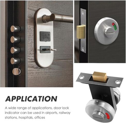 304 Stainless Steel Indicator Door Lock for Bathroom Privacy Door Knob Open/Closed Sign Keyless Deadbolt 53mm Thick Occupied/Vacant Latch for Public Toilets Showers and Offices in Saudi Arabia