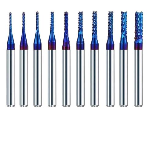 Carbide Corn End Mill 0.5-3.175mm Shank PCB Milling Cutter Blue Coated CNC Cutting Tools 1Pcs(1.2mm) in Kuwait