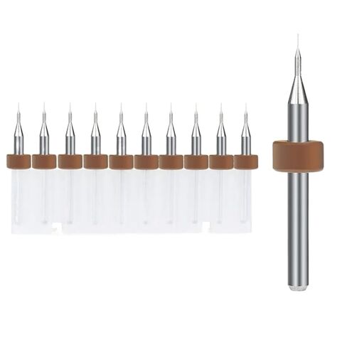 PCB Drill Bits 0.1mm Mini Print Circuit Board Bit Import Carbide CNC Drilling Tool 10Pcs in Kuwait