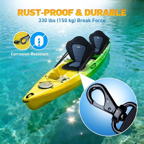 مقعد الكاياك الفاخر على شكل لوح مجداف مع حقيبة تخزين قابلة للفصل، دعم خلفي مبطن، وسادة مقعد سميكة، 4 أشرطة قابلة للتعديل لقوارب الكاياك، القارب المبطن، SUP، الزورق، قارب الصيد in Kuwait