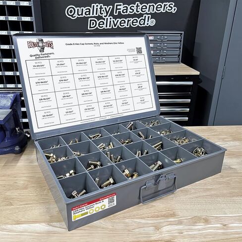 Grade 8 Hex Cap Screws Nuts Washers Coarse Thread Zinc Yellow Assortment - 1269 Pieces in Saudi Arabia