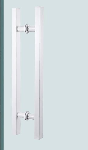 Modern Square Commercial Glass Door Handle,Modern Heavy Duty Exterior Barn Door Handles,Modern Office Door Handle Push Pull Shop Entry Modern Door Handle (Color: White,Size: 50cm (19 3/4")* in Saudi Arabia
