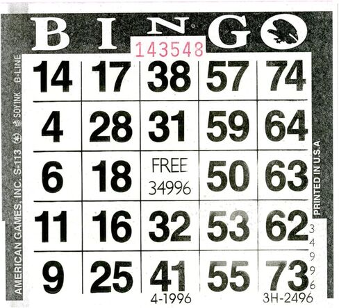 Bingo Paper Game Cards - 1 Card - Black - 500 Cards per Pack, Made in USA in Saudi Arabia