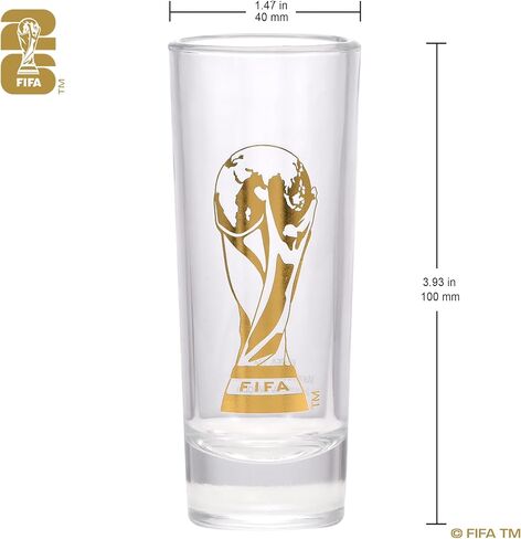 الإصدار الرسمي لكأس العالم FIFA 2026 - كأس طويل منقوش بالذهب بوزن 2 أونصة - عنصر نادر لهواة الجمع - مثالي للبوابات الخلفية أو حفلات FIFA أو المانكاف أو الحانات هدية لمحبي كرة القدم in Kuwait