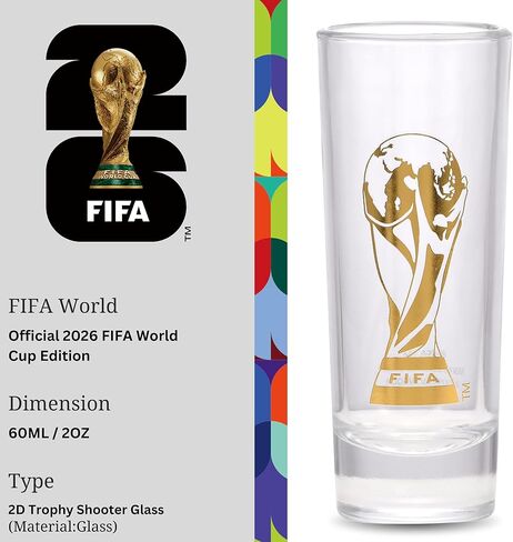 الإصدار الرسمي لكأس العالم FIFA 2026 - كأس طويل منقوش بالذهب بوزن 2 أونصة - عنصر نادر لهواة الجمع - مثالي للبوابات الخلفية أو حفلات FIFA أو المانكاف أو الحانات هدية لمحبي كرة القدم in Kuwait