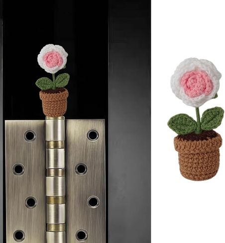 Cute Mini Creative Flower Textile Gradient Rose Potted Plant Hinge Heads Decorative Topper Set 1PCS, Home Decoration,Magnetic Hinge Head Toppers Door Hinge in Saudi Arabia