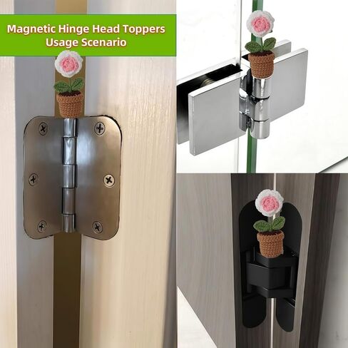Cute Mini Creative Flower Textile Gradient Rose Potted Plant Hinge Heads Decorative Topper Set 1PCS, Home Decoration,Magnetic Hinge Head Toppers Door Hinge in Saudi Arabia