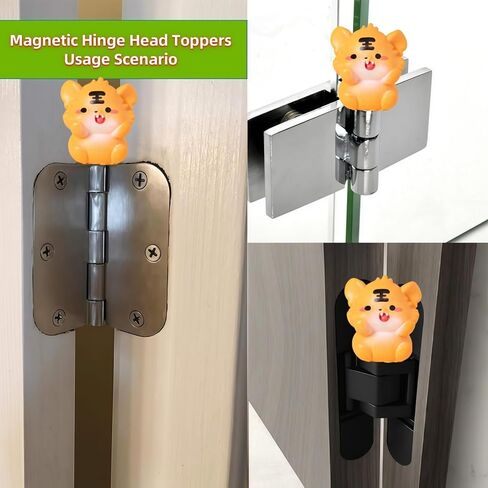 Cute Mini Creative The Orange Little Tiger Hinge Heads Decorative Topper Set 6PCS, Home Decoration,Magnetic Hinge Head Toppers Door Hinge in Saudi Arabia