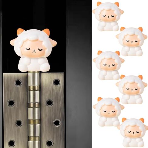 Cute Mini Creative White Lamb, Goat, Sheep Hinge Heads Decorative Topper Set 6PCS, Home Decoration,Magnetic Hinge Head Toppers Door Hinge in Saudi Arabia
