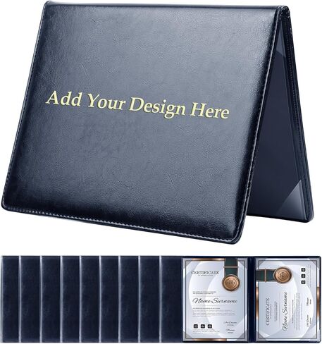Certificate Holders Diploma Cover Padded Graduation Gifts US Citizenship Naturalization 8.5 x 11 - Blue Leather in Saudi Arabia