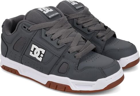 DC Shoes Men's Stag Low Top Skate Shoe, Grey/Gum, 7.5 in Saudi Arabia