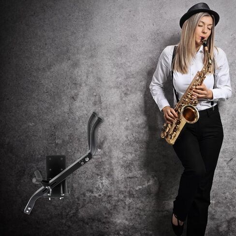 Toddmomy Wall Mount Tenor Alto Saxophone Stand Black Sturdy Sax Holder Instrument Storage Hook for Music Room in Kuwait