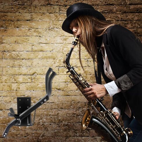 Toddmomy Wall Mount Tenor Alto Saxophone Stand Black Sturdy Sax Holder Instrument Storage Hook for Music Room in Kuwait