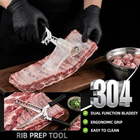Rib Membrane Removal Tool – 304 Stainless Steel Rib Prep Tool Membrane Remover & BB Rib Skinner in Saudi Arabia