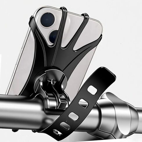 2026 Bike Phone Mount 2 Pack, 360° Rotation Silicone Phone Holders for iPhone and Samsung, for Most Smartphones and Handlebars, Easy Install - Black Upgraded Universal Bike Cell Phone Holder in Kuwait