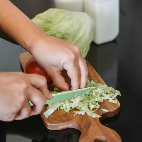 2Pcs Green Lettuce Knife Cutter Set,Professional kitchen Cooking plastic Serrated knife for Veggies, Salad,Fruit,Cake, Bread and More in Saudi Arabia