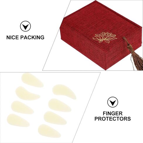 مجموعة اعواد أصابع جوزينج الاحترافية من تويفيان، شريط لاصق صغير الحجم، أظافر صناعية بيضاء للعب جوزينج، 8 قطع محمولة للبالغين in Kuwait